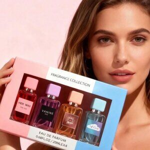 4 Piece Set, Women's Perfume Spray Gift Box, Lasting Fragrance, 4different Flavo